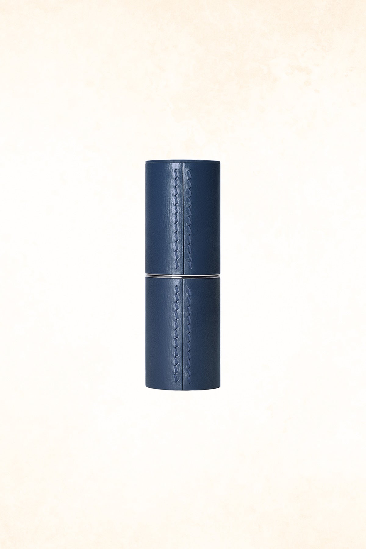 Refillable Navy Blue Fine Leather Lipstick Case