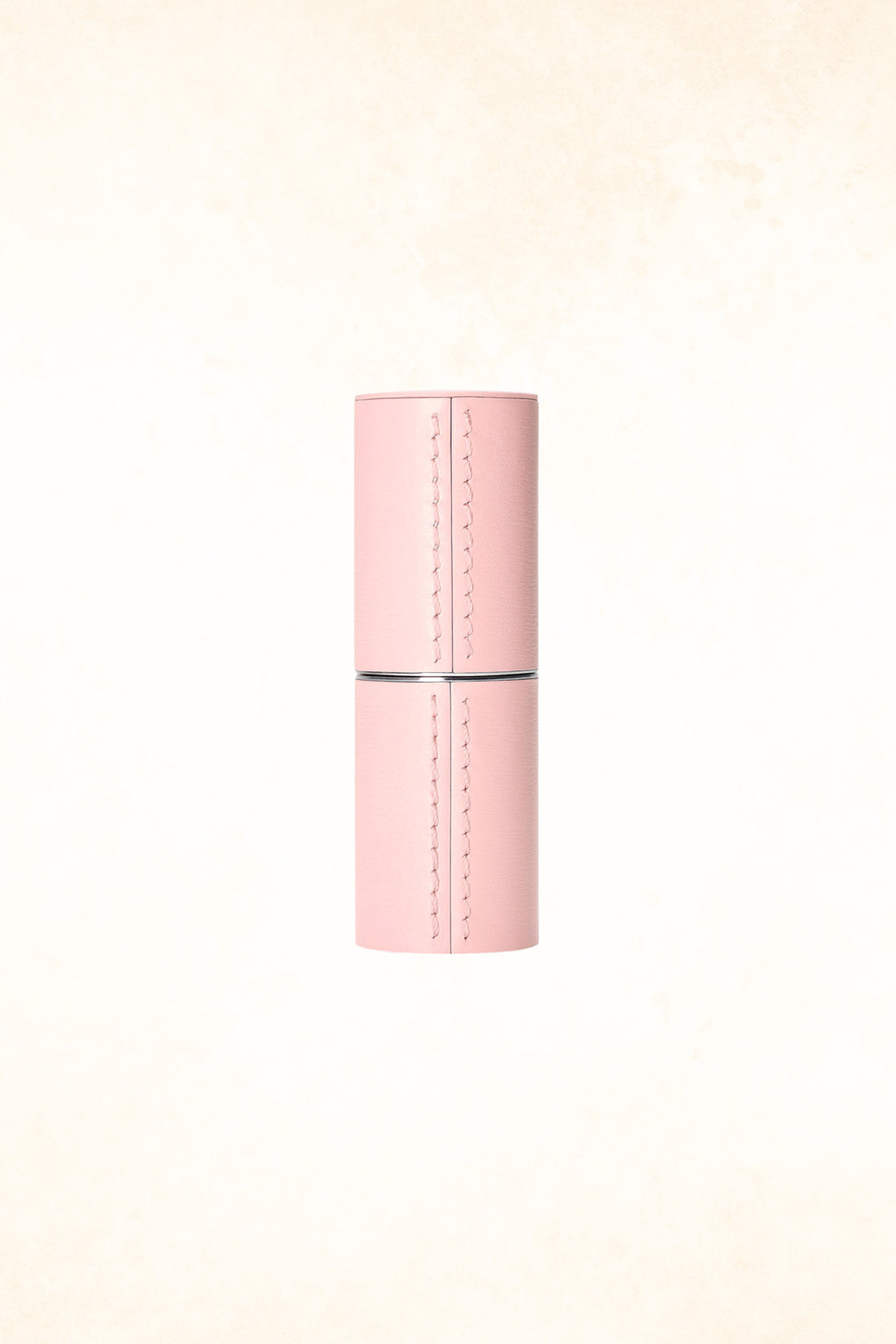 Refillable Pink Fine Leather Lipstick Case