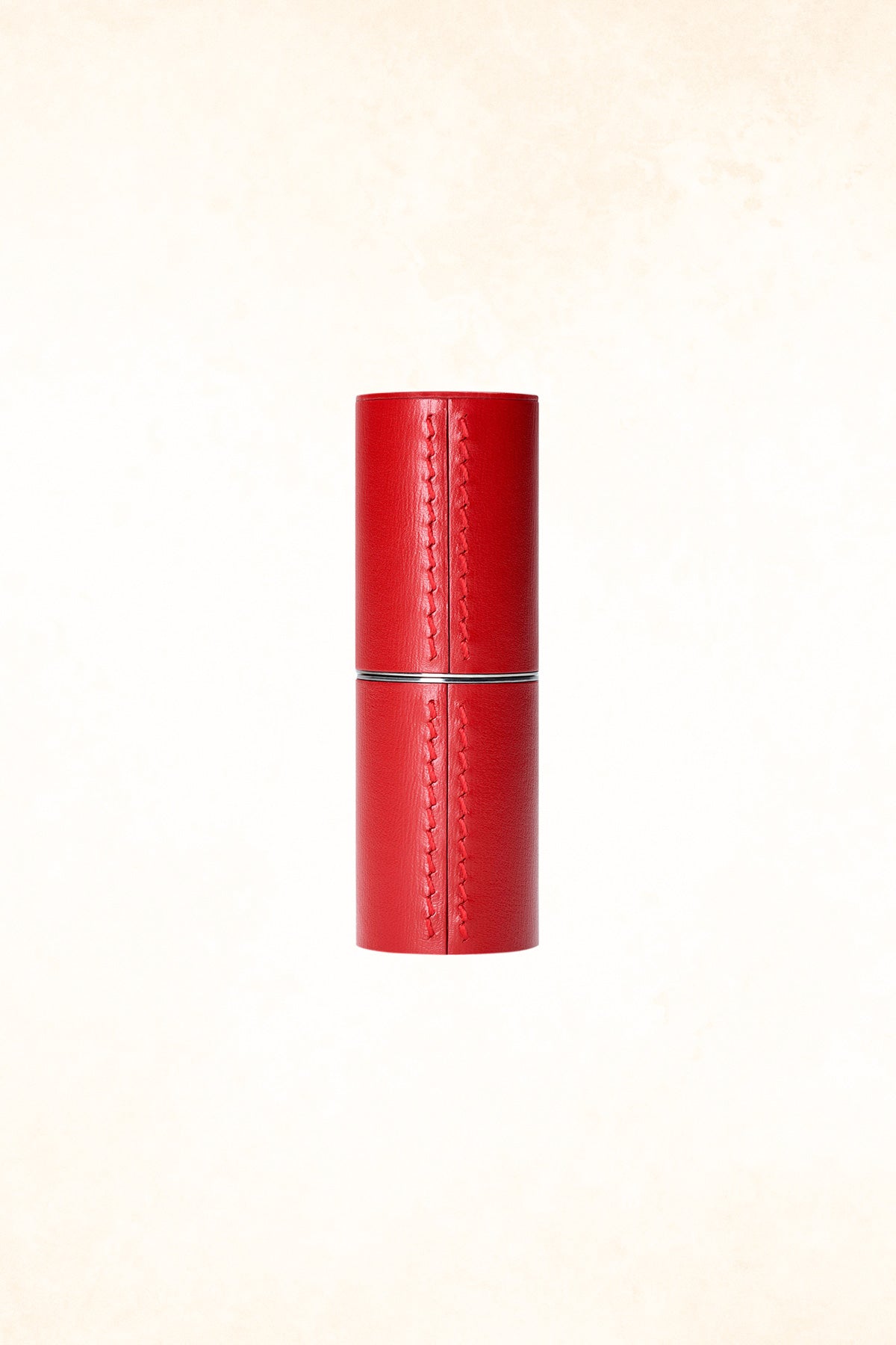 Refillable Red Fine Leather Lipstick Case