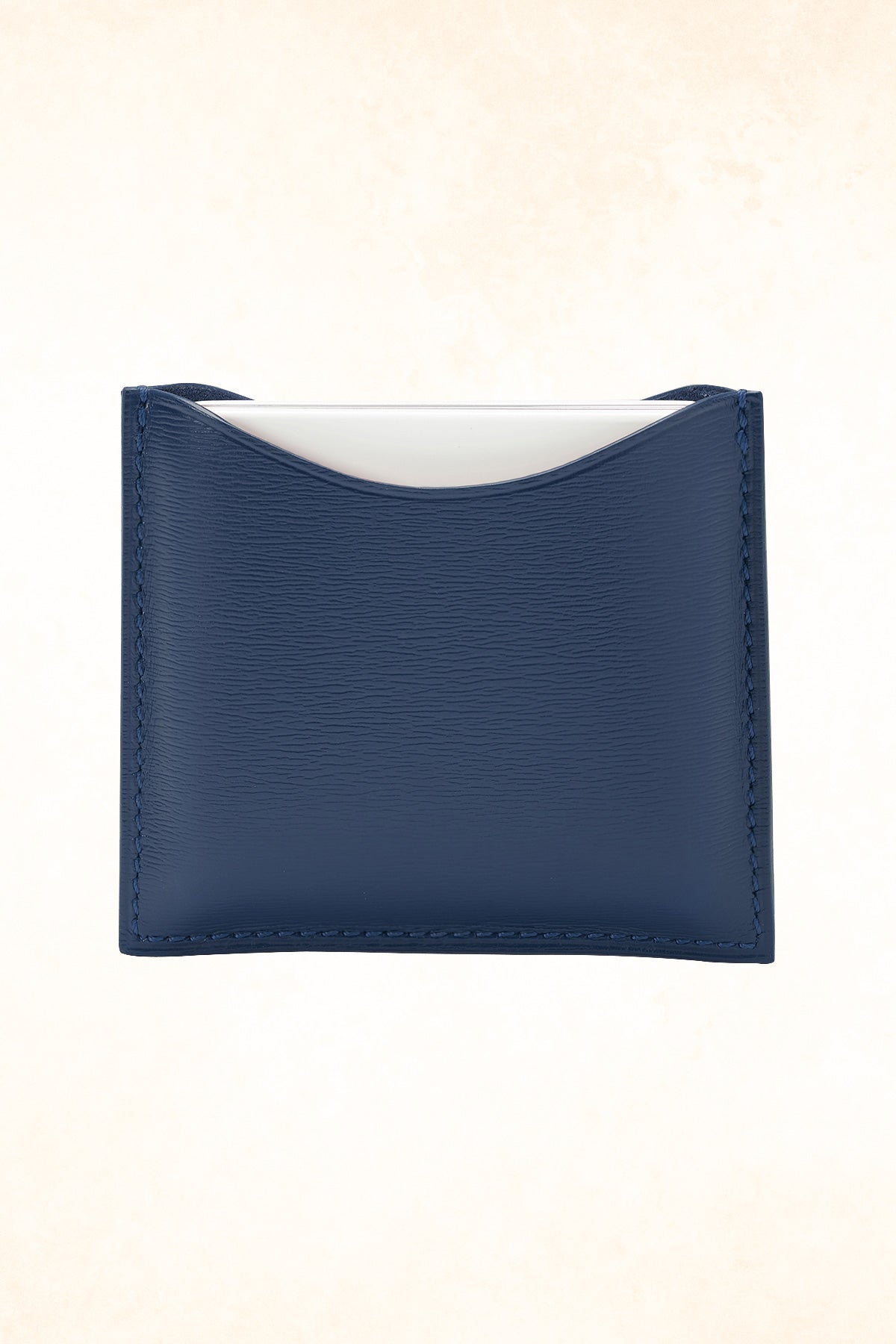 La Bouche Rouge – Refillable Navy Blue Fine Leather Compact Case