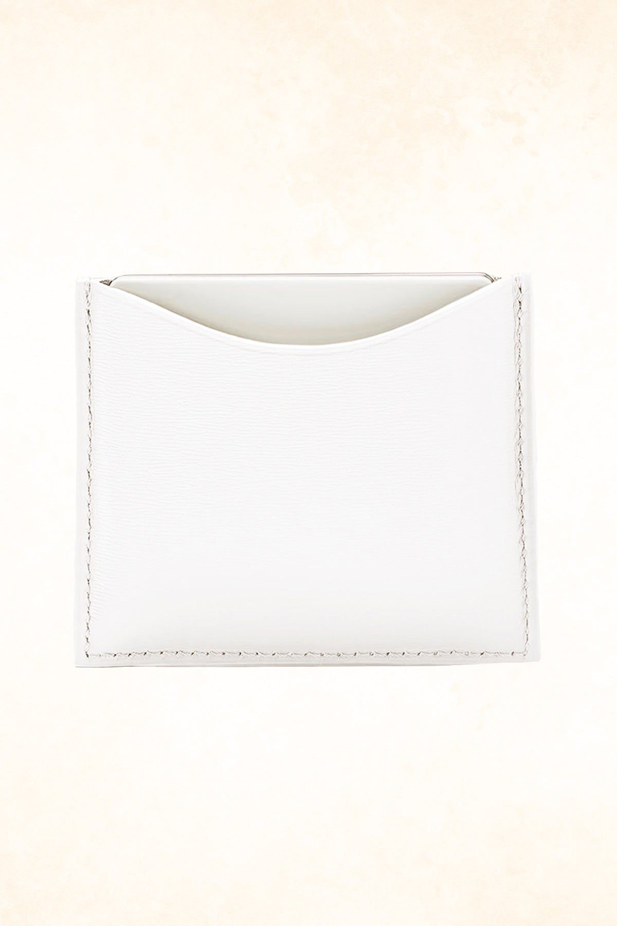 La Bouche Rouge – Refillable White Fine Leather Compact Case