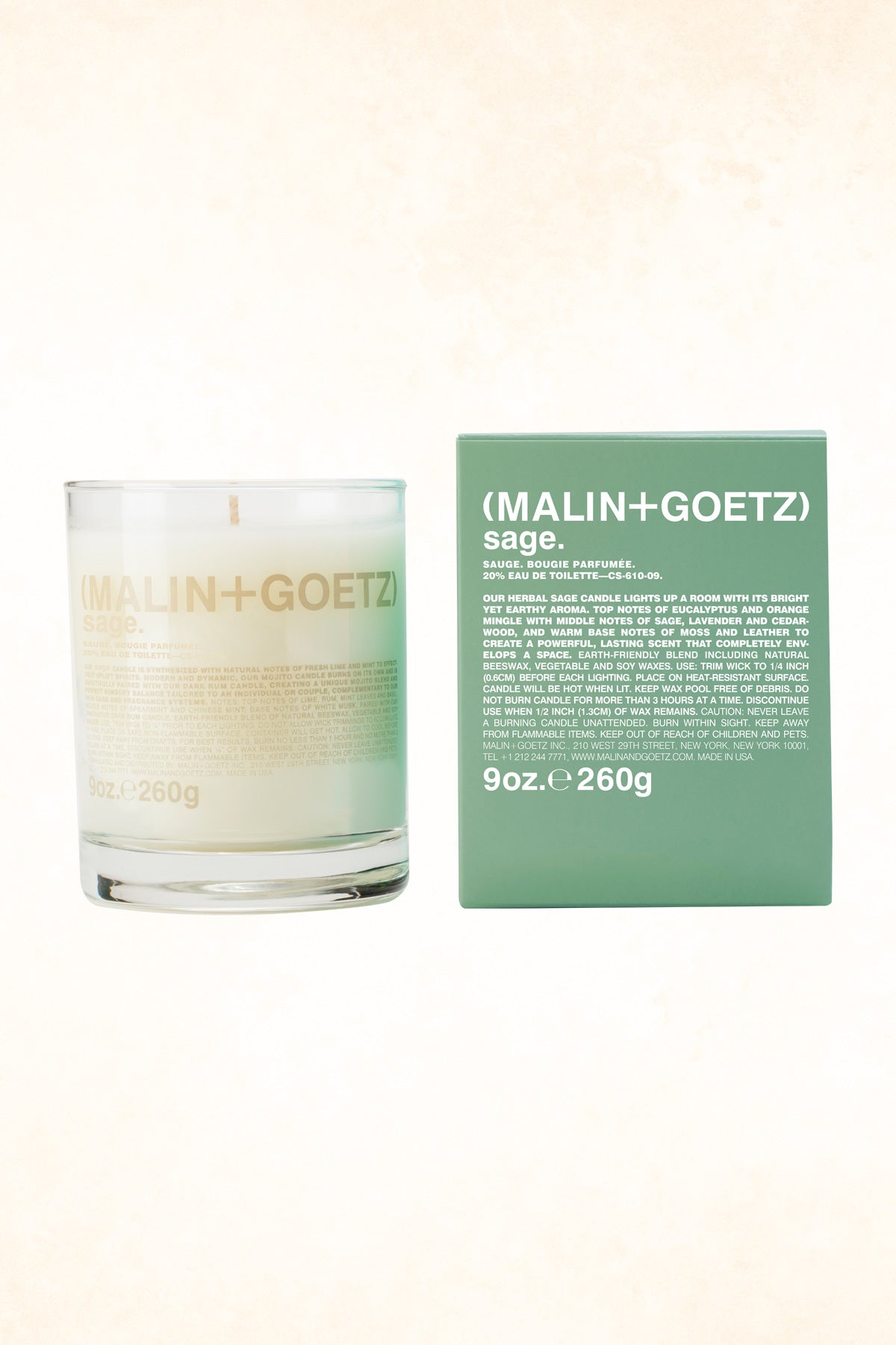 Malin+Goetz – Sage Candle 9 OZ / 260 G
