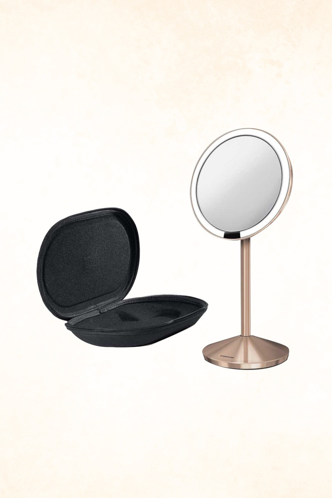 Simplehuman – 12cm sensor mirror - 10 x Magnification - Rechargeable - Travel Case - Rose Gold